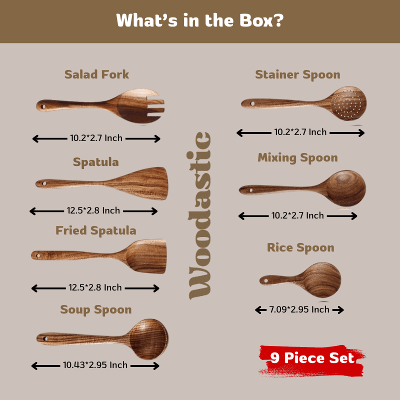 Woodastic™ Teak Wood Utensil Set