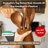 Woodastic™ 9Pcs Teak Utensil Set