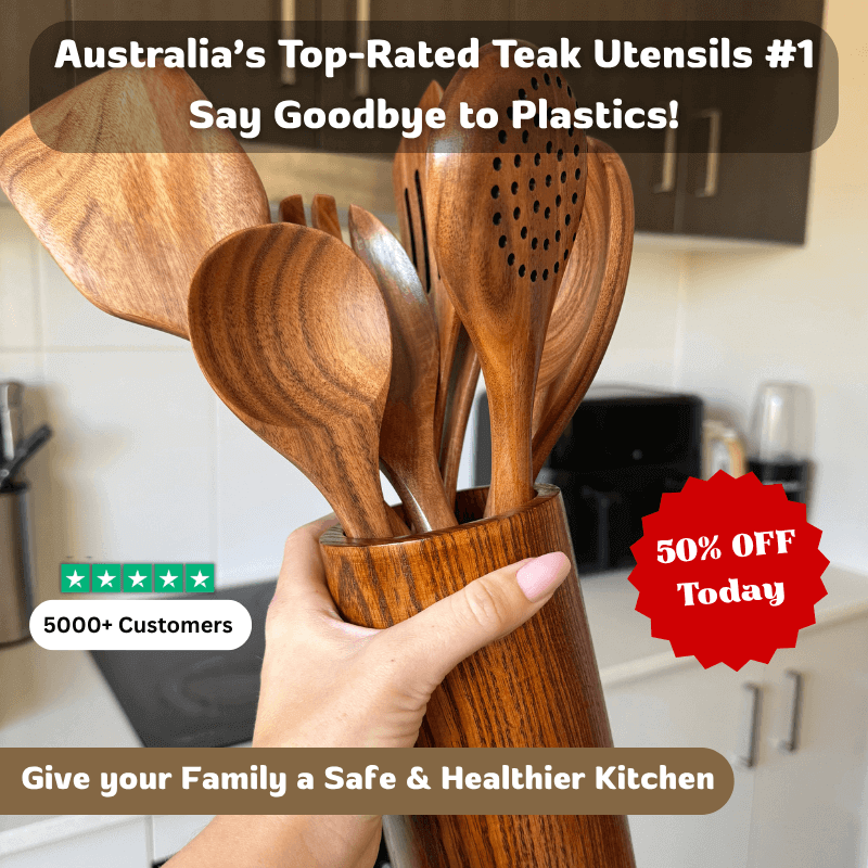 Woodastic™ 9Pcs Teak Utensil Set