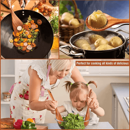 Woodastic™ 9Pcs TeakWood Utensil Set