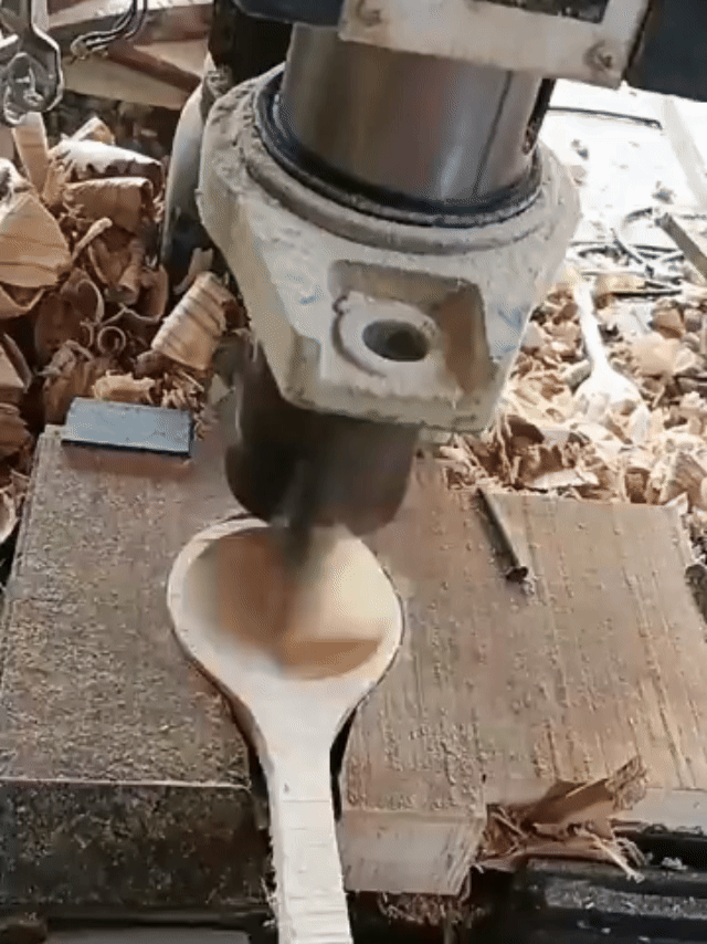 wooden spoon making gif